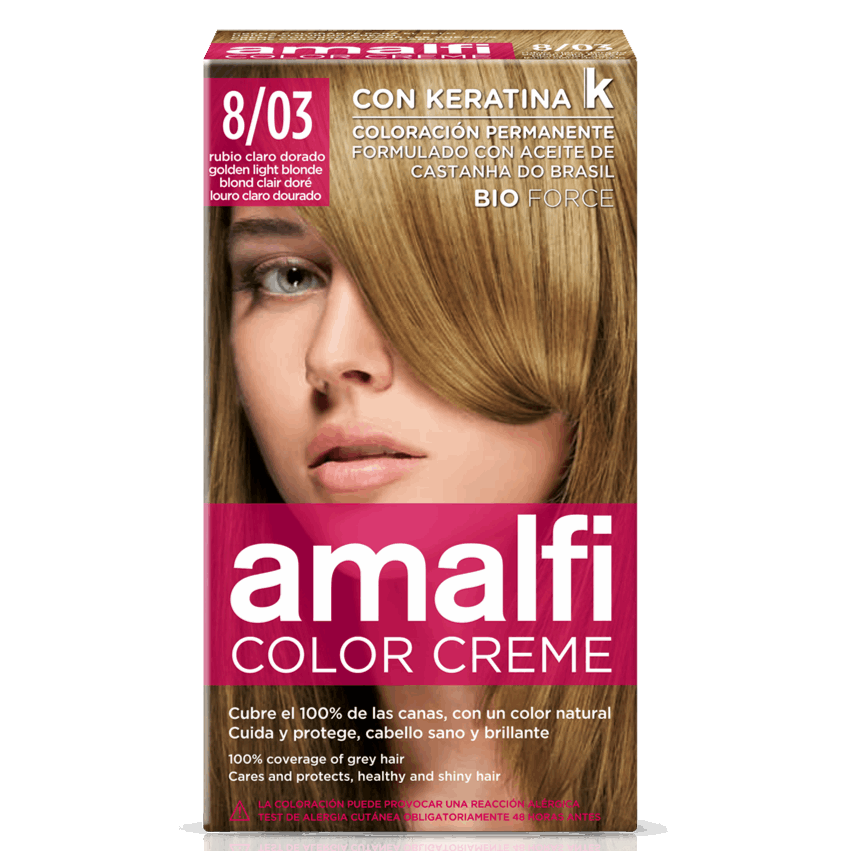 Coloration 8/03 blond clair doré color Amalfi - IRISCOSMETICS